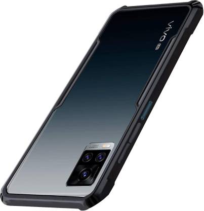 Vivo V20 ShockProof Transparent Silicone Back cover - Black