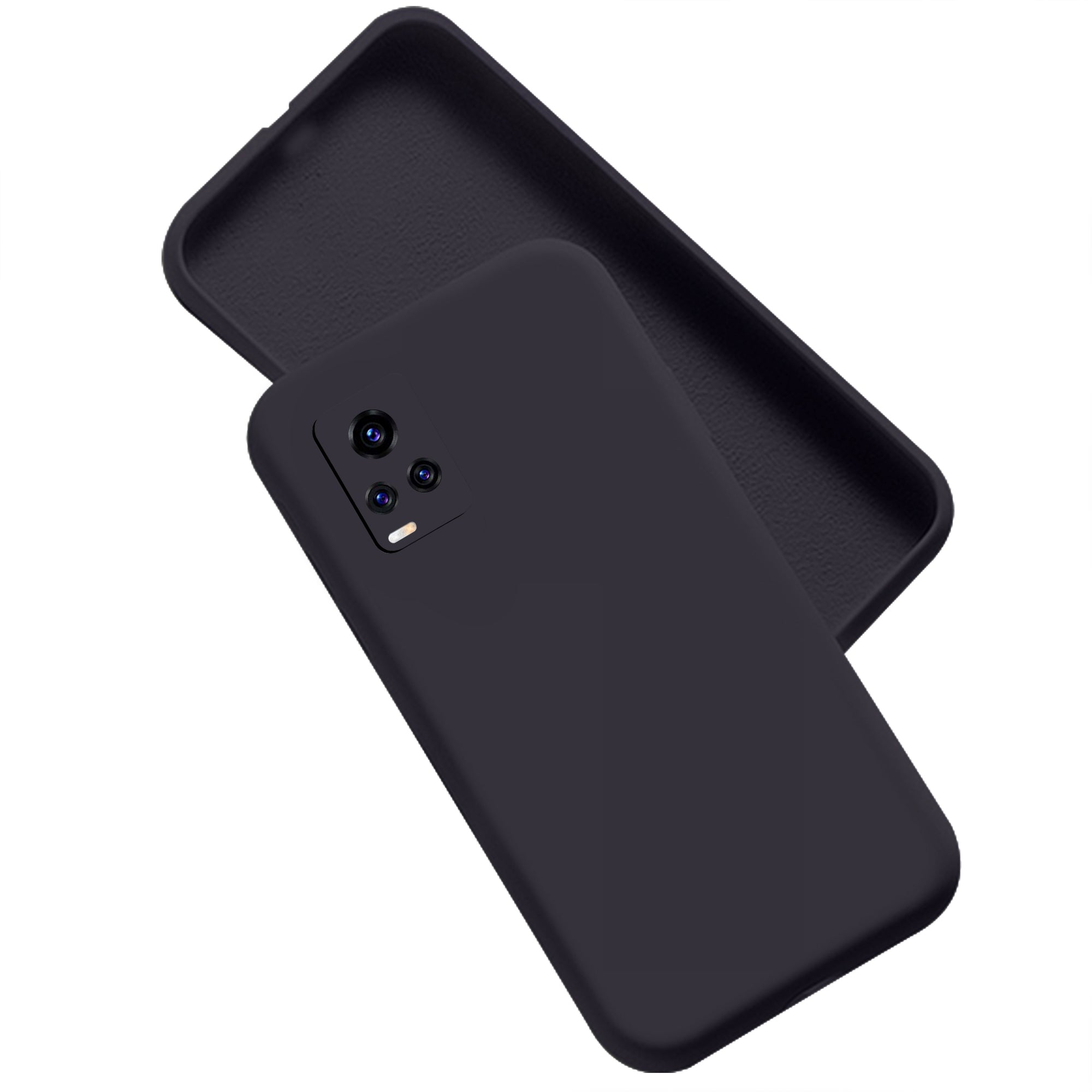 Vivo V20 Pro Liquid Silicone Back Cover Case With TPU & Matte Finish - Black