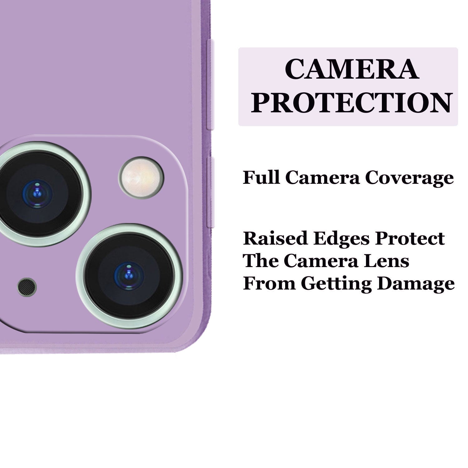 iPhone 14 Liquid Silicone Back Cover Case With TPU & Matte Finish - Purple