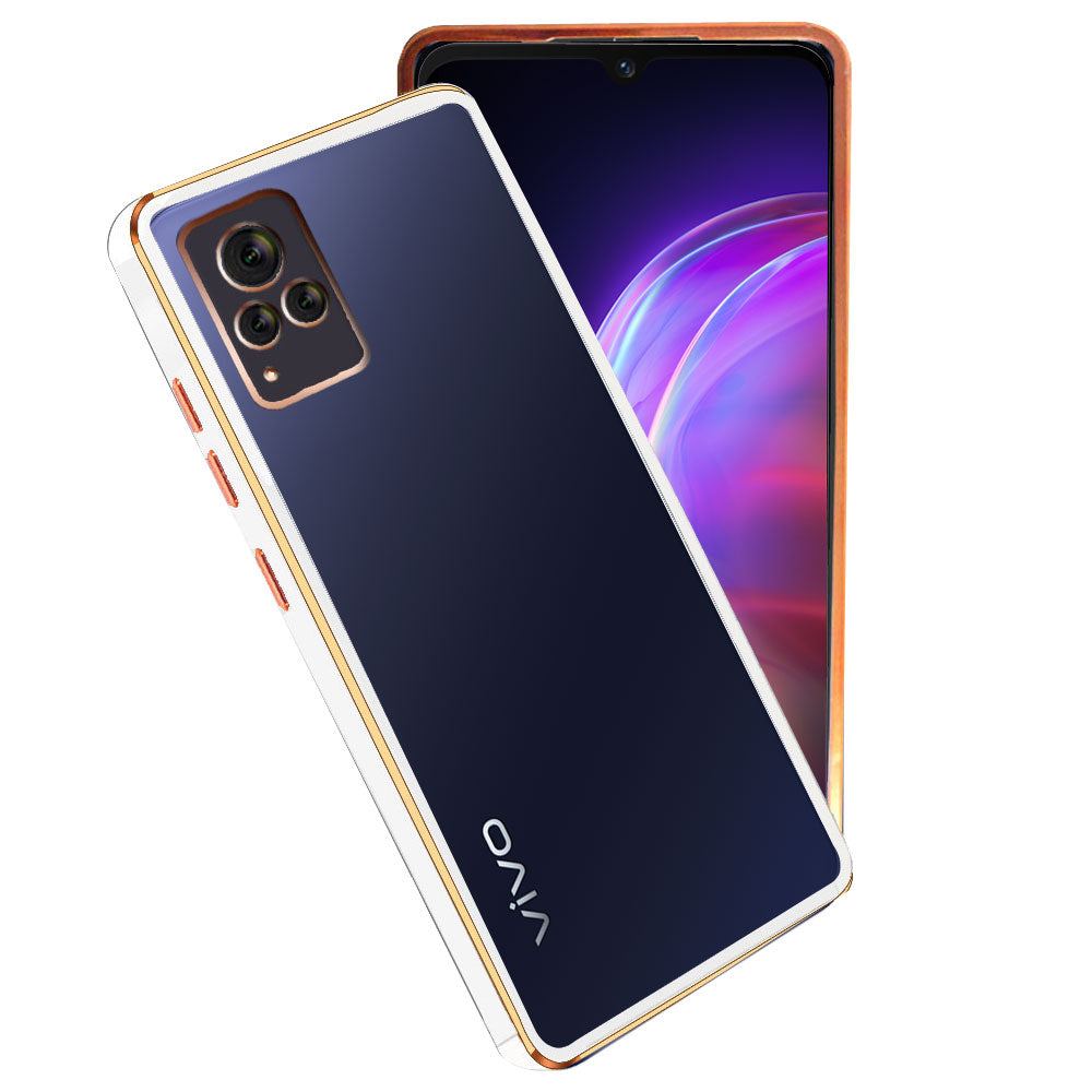 Electro Silicone Series Back cover Case For Vivo V21 5G - White